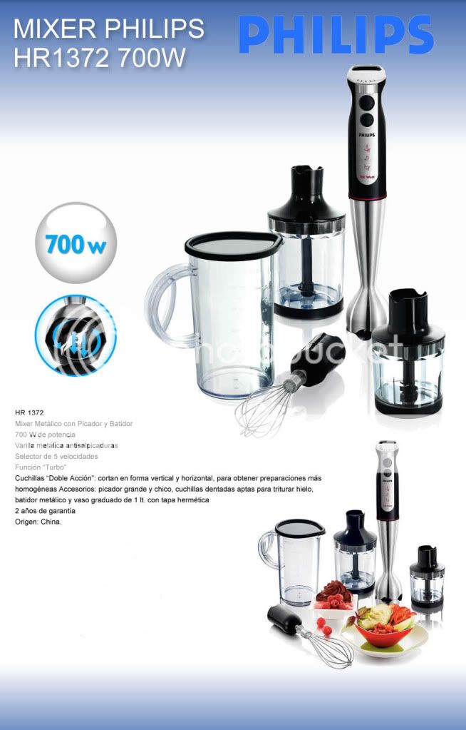 Picadora Mixer Philips Hr1372 700w Potente De Acero Inox $ 5500.0 ...