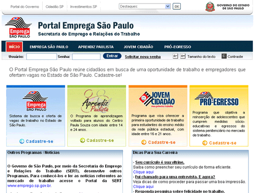 Site Emprega SP Site Emprega SP