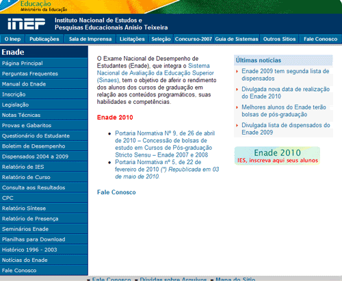 Site do Enade Site do Enade