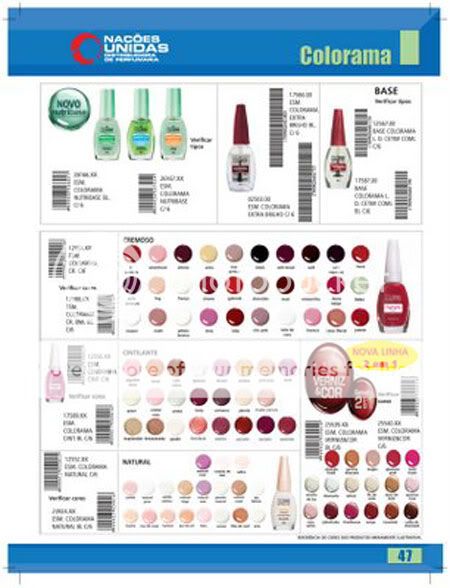 Cores dos Esmaltes Colorama Cores dos Esmaltes Colorama
