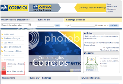 Site dos Correios Site dos Correios