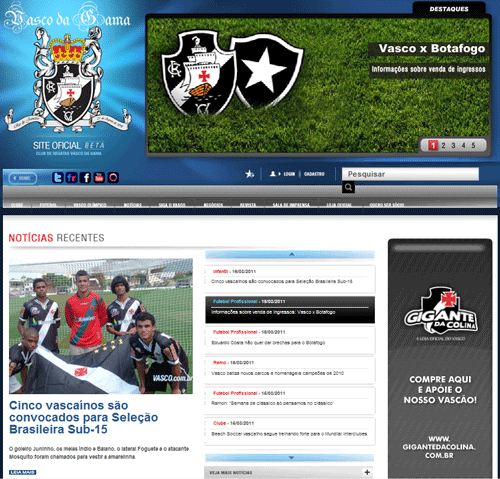 Site do Vasco Site do Vasco
