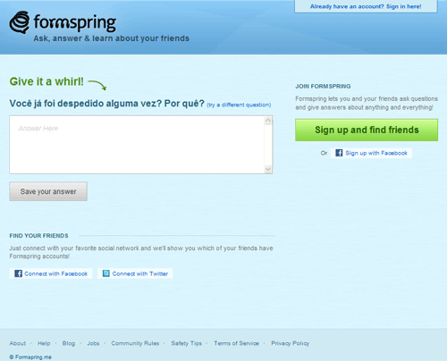 Site Formspring Site Formspring