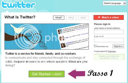 Site do Twitter Site do Twitter