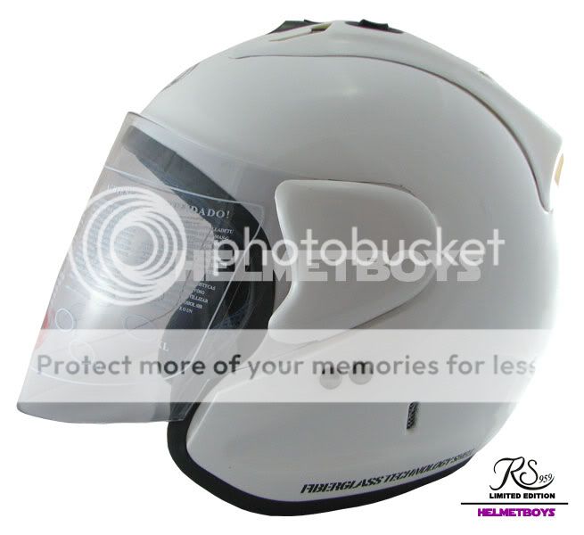 EVO RS959 Limited Edition White / Titanium Grey Half Face Motorcycle Helmet